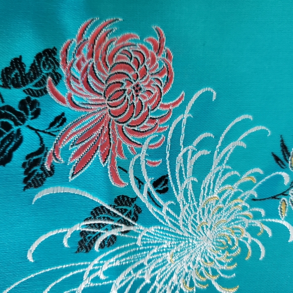 Vintage Peony 1980's Satin Cheongsam Dress. Sz 38 (8-10) - Picture 7 of 13